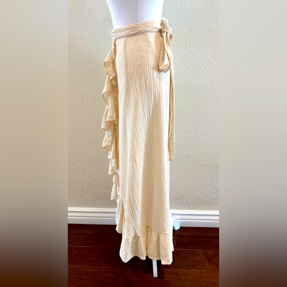 Paralia Mykonos Wrap Skirt & Scarf Top Set – Size Small  in Crudo/Cream - Picture 12 of 14